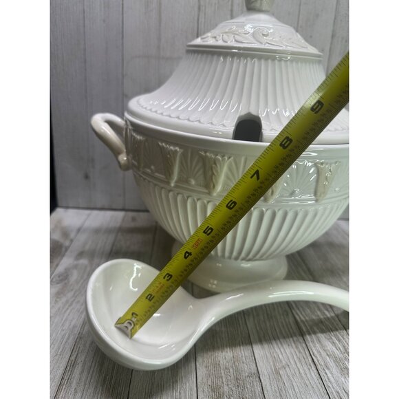 Vtg Lenox Butler's Pantry Soup Tureen with Lid and Ladle with Tag Cream 12" Tall - Picture 11 of 15